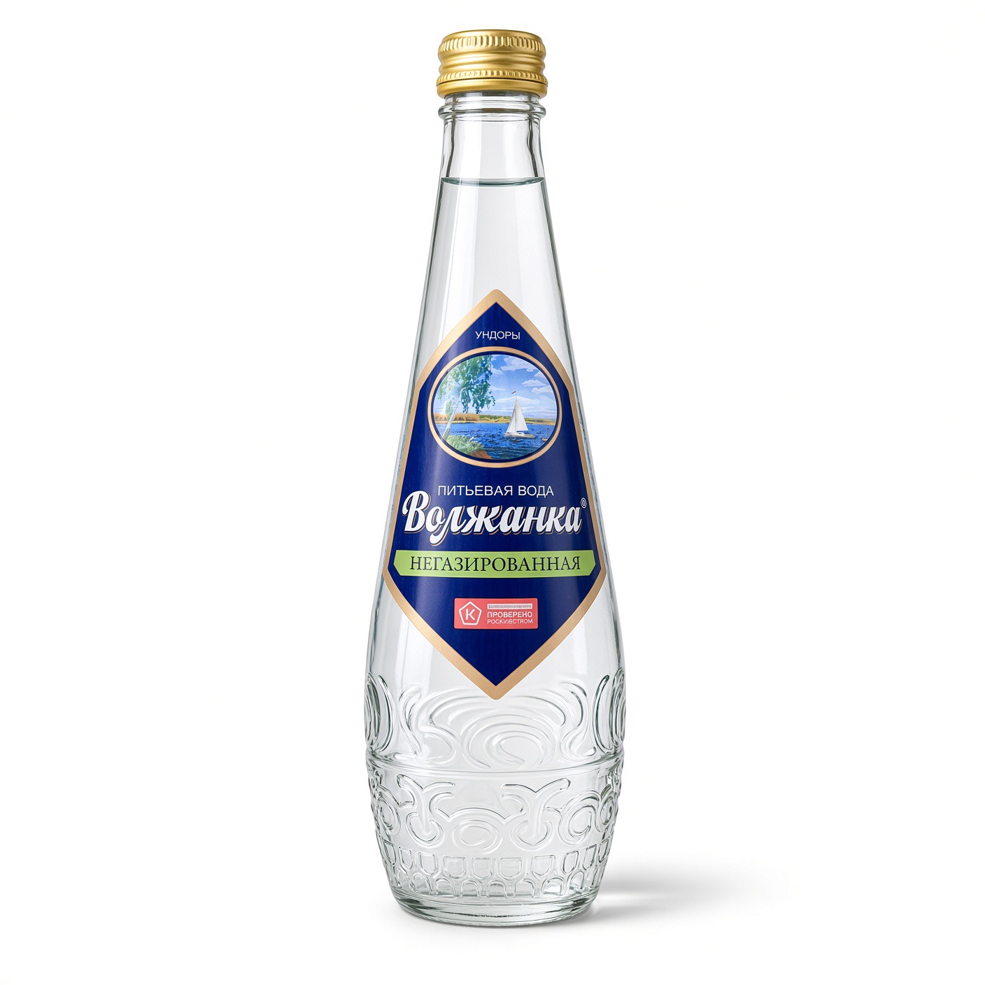 Вода минеральная негазированная стекло, "Волжанка", 0.5 л.