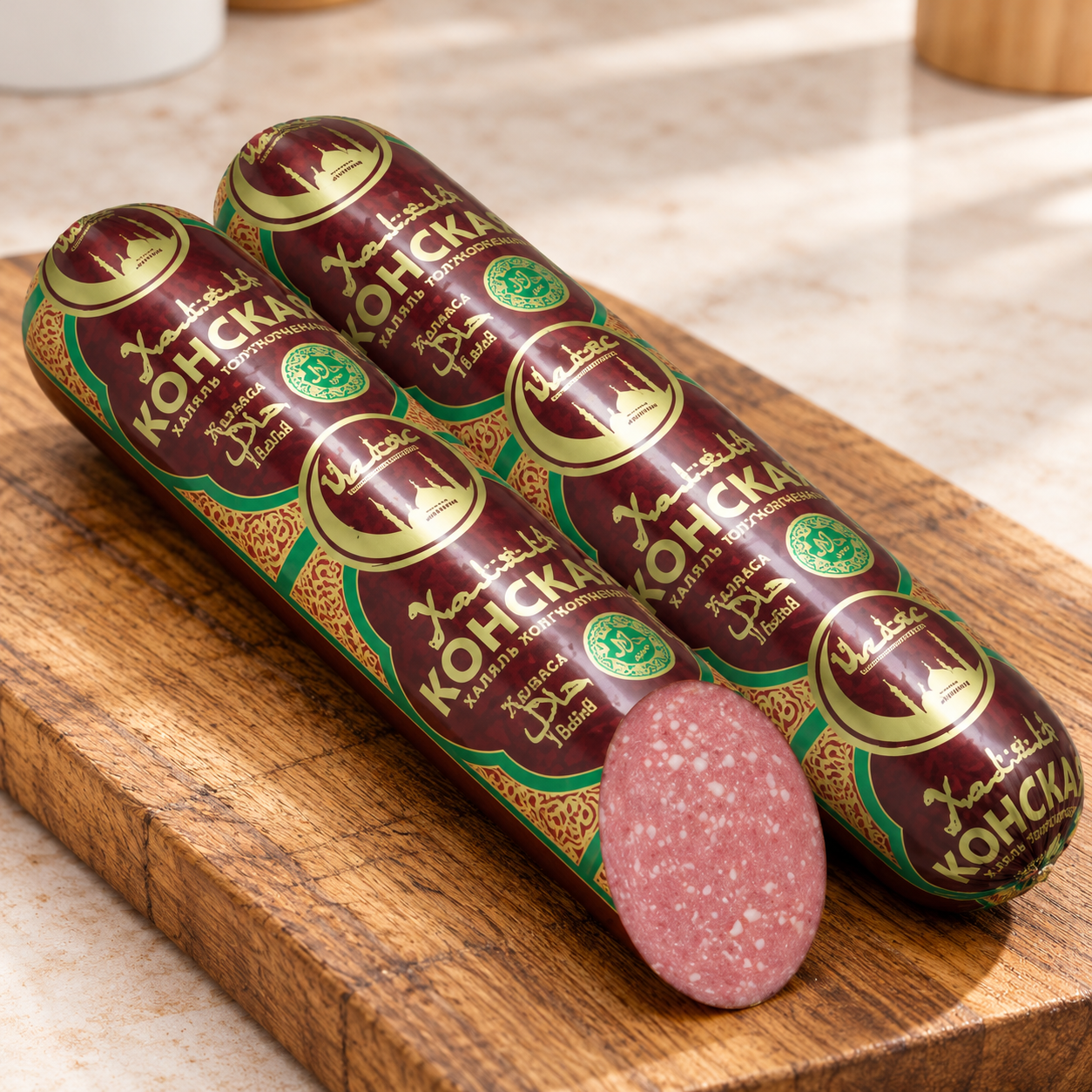 Колбаса полукопченная Конская халяль, Ихляс,