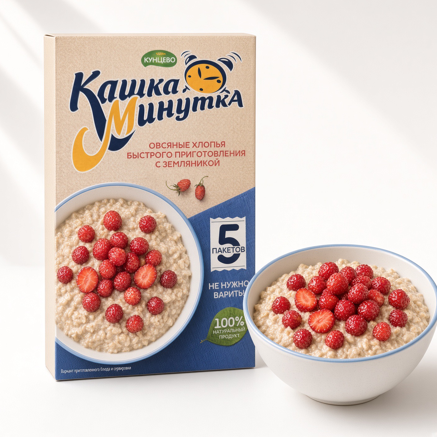 Кунцево Кашка-Минутка с земляникой 185гр