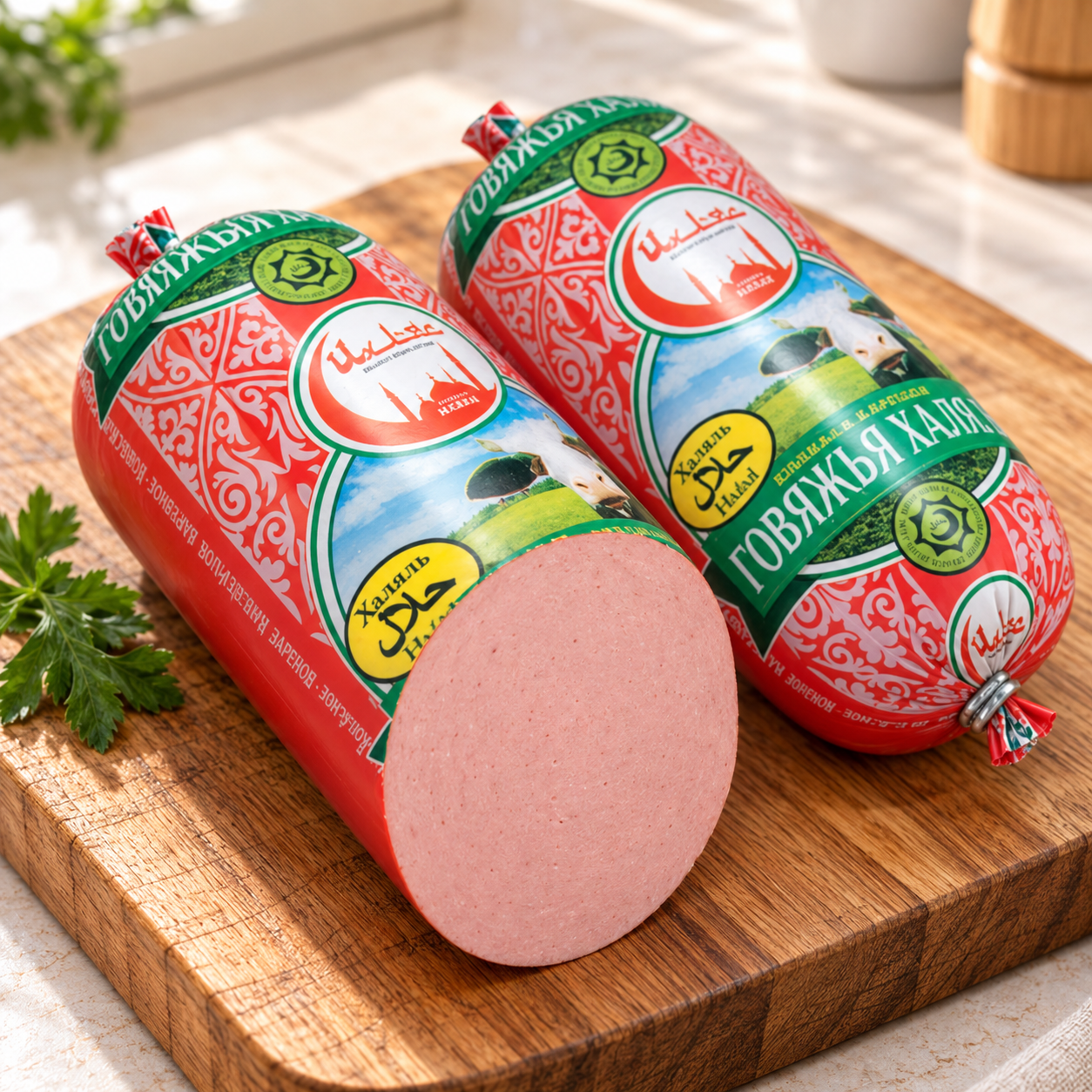 Колбаса Вареная Говяжья халяль, Ихляс,