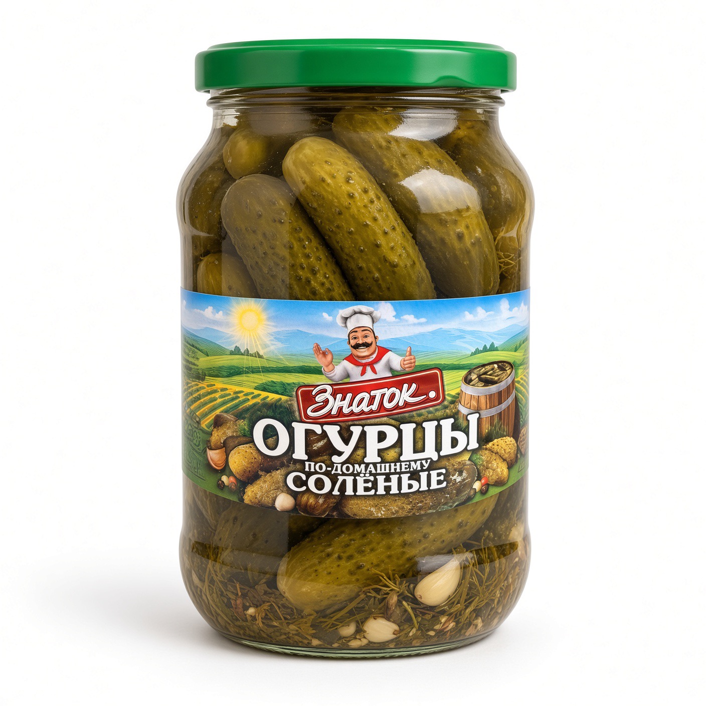 Огурцы соленые по-домашнему, Знаток, 680 гр.