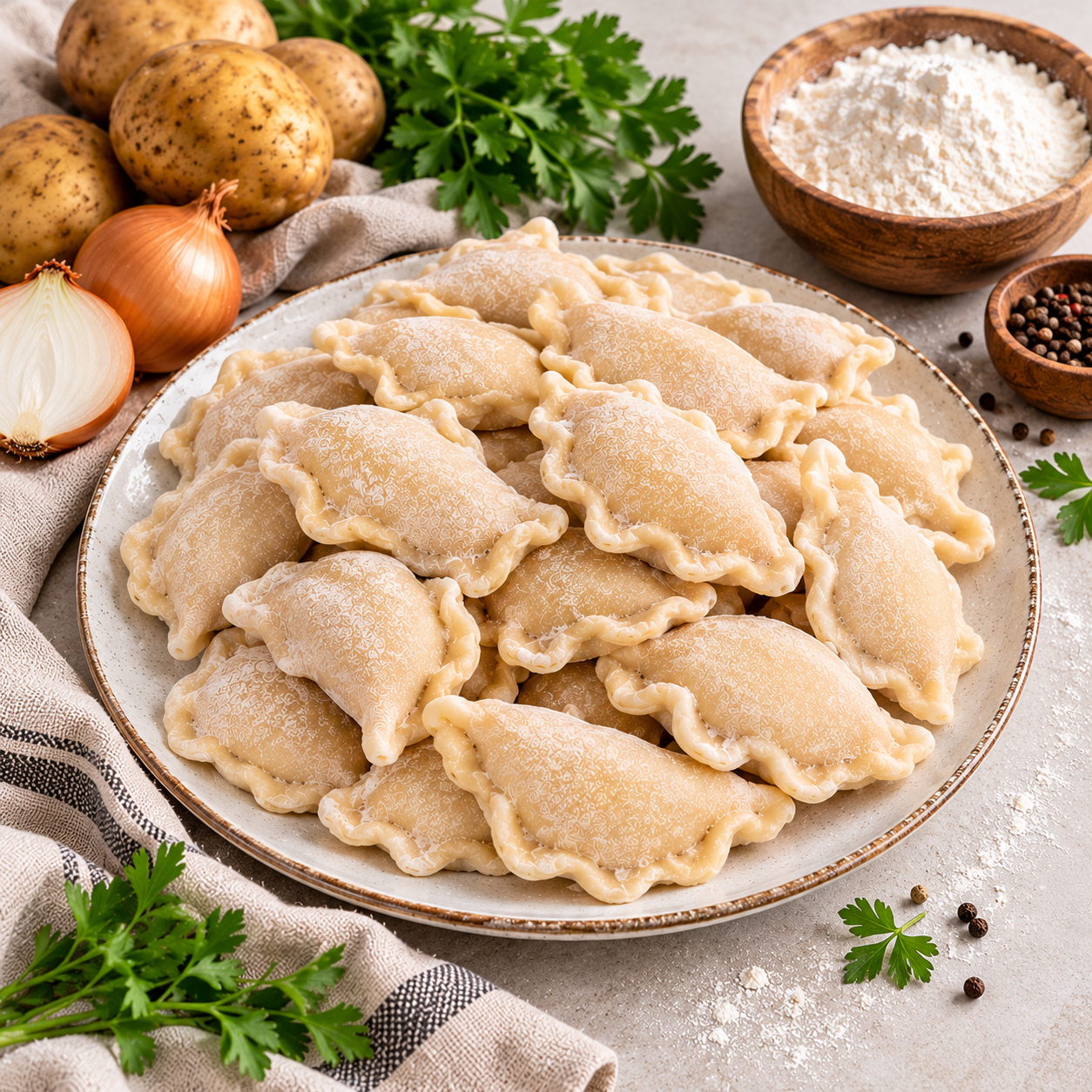 Вареники с картофелем, собст. произв,