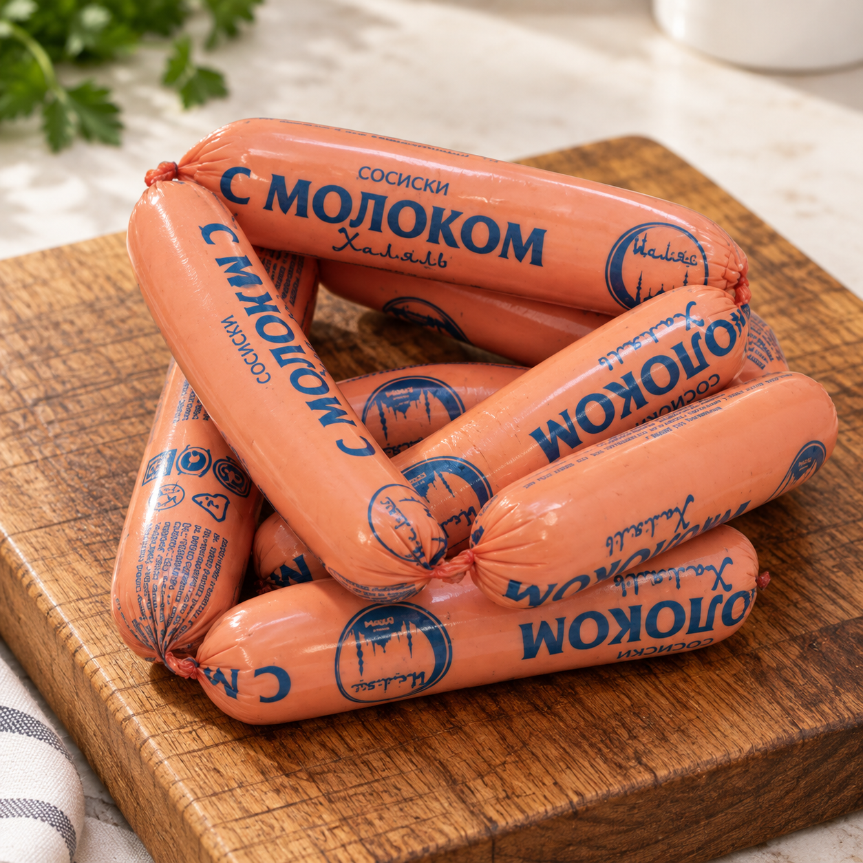 Сосиски с молоком халяль, Ихляс , 610 гр.