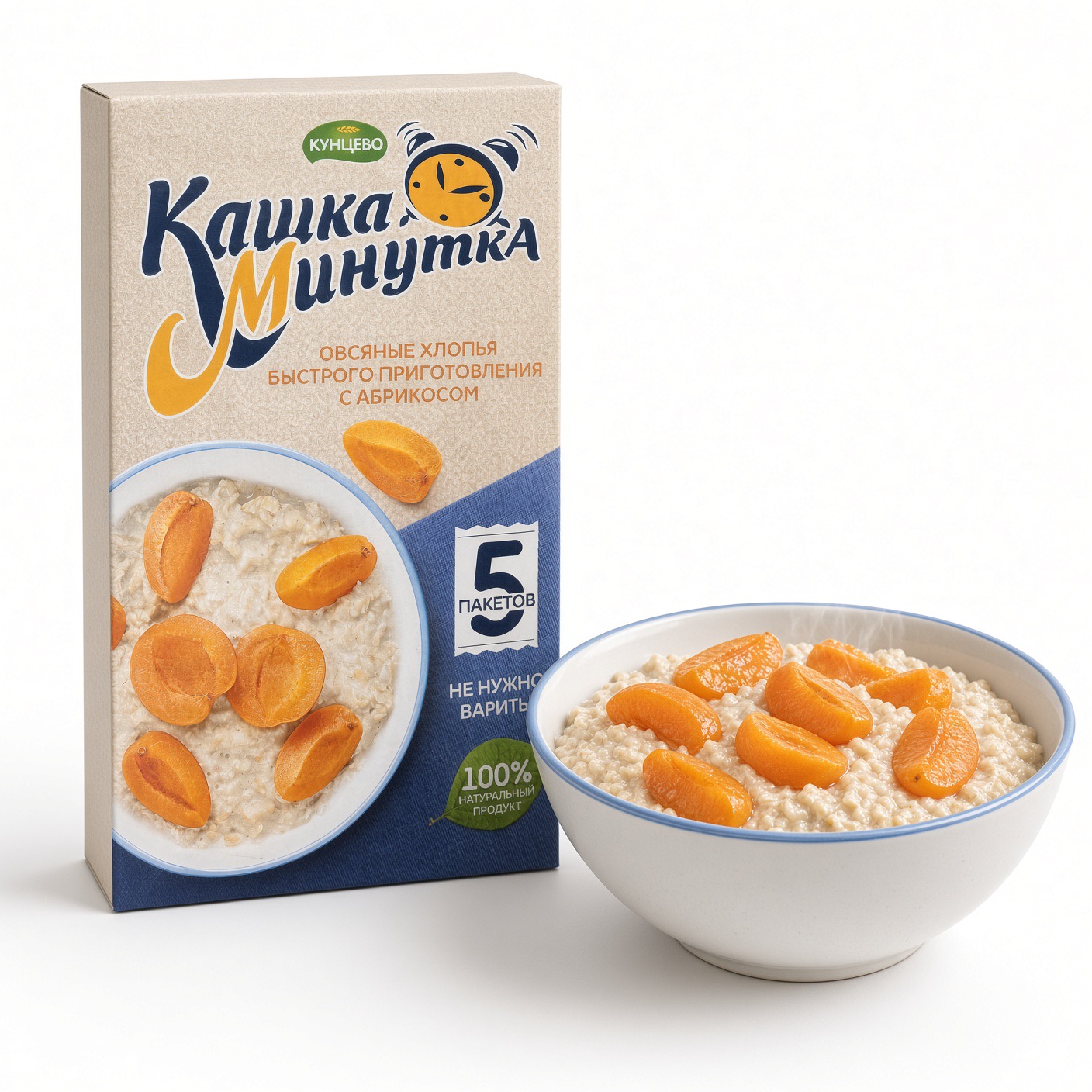 Кунцево Кашка-Минутка с абрикосом 185гр